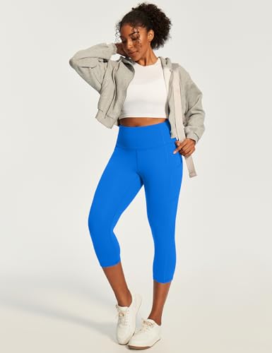 Image of Ewedoos Capri Leggings for Women High Waisted Yoga Pants with Pockets for Women Tummy Control Workout Leggings Yoga Capris
