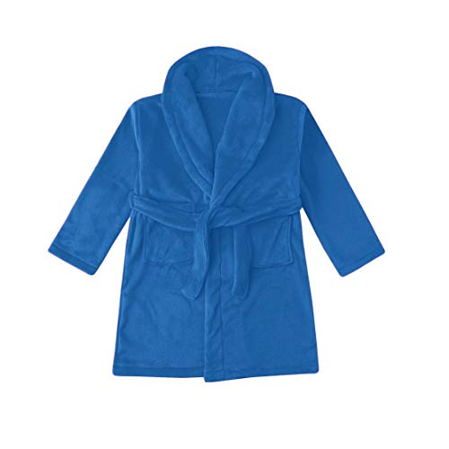 Boys Girls Towel Robe Kids Thick Fleece Long Sleeve Robes Lapel Pockets Belt Front Open Plain Cute Warm Outfits3