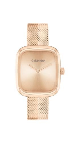 Calvin Klein Reloj De Movimiento De Cuarzo De Dos Manecillas para Mujer Colección CK Adore con Correa de Malla de Acero Inoxidable de Oro Rosa - 25100101