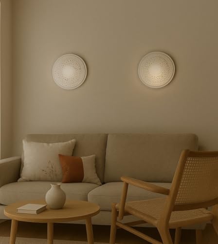 Image of BENE Arcot Stainless Steel Indoor Modern Wall Lamp, E-27 Base Wall Light for Home Decor, Kitchen, Living Room, Bedroom, 36 cm (White, Pack of 2 Pc)