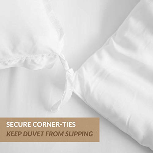 Thread Spread Twin/Twin Xl Duvet Cover, 1000 Thread Count Sateen 3 Pc Egyptian Cotton Quality Duvet Cover, 100% Pure Cotton Comforter Cover, 2 Pillow Shams, Zipper Closure, 7 Corner Ties - (White) #TOP3