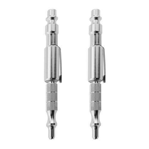 Lot de 2 pistolets à air comprimé de 6,35 mm NPT de style M, buse de pistolet soufflante, buse de chasse d'eau en acier inoxydable pour nettoyer la poussière de l'ordinateur de voiture