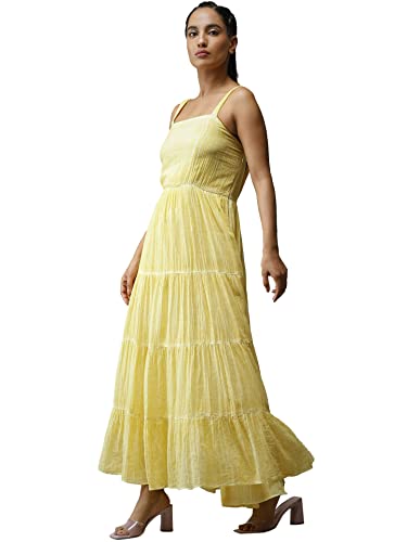 Image of Label RITU KUMAR Strappy Solid Long Dress
