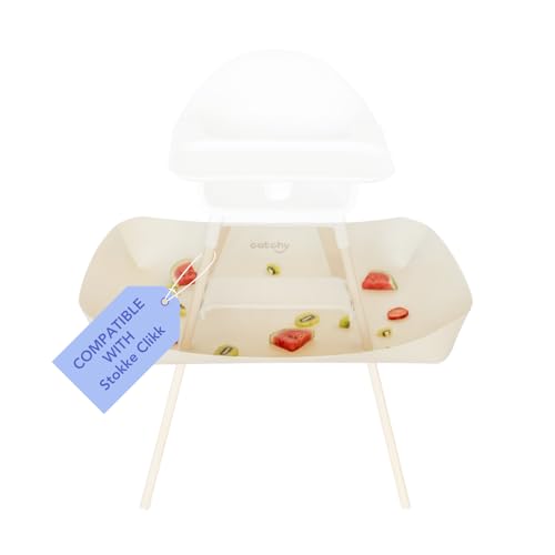 Image of CATCHY -Food Catcher-Compatible with Stokke Clikk High Chair +11 Other High Chairs-Highchair Sold Separately-Baby & Toddler Food & Mess Catcher-Premium Linen Inspired -Under High Chair Accessory