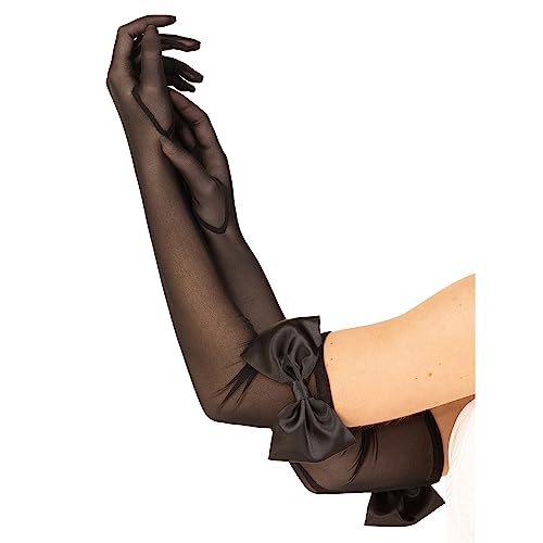 Leg Avenue Womens Sheer Mesh Long Gloves Black O/S