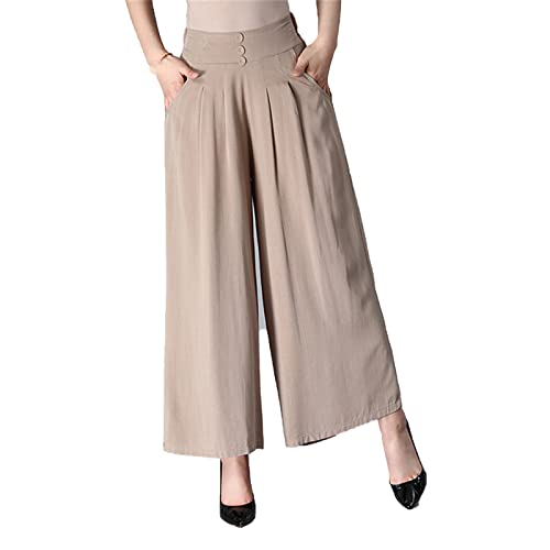 Pantalon taille haute boutonné léger contre la chaleur d'été