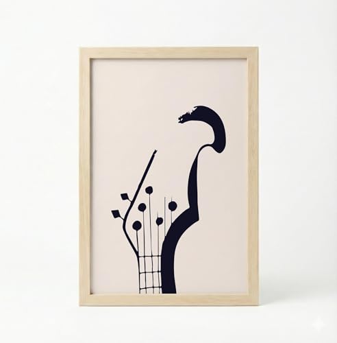Image of BLINKART Jazz Music Aesthetic Modern Art Walls With Frame | Natural Wood Texture | Living Room Bedroom Office Wall Decoration | Poster Home Decor Frames Wall Bedroom | 12x8 Inches (D251)