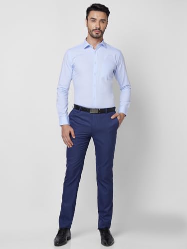Image of Park Avenue Men Slim Fit Fil-A-Fil Pattern Pure Cotton Semi Cutaway Collar Full Sleeve Formal Shirt