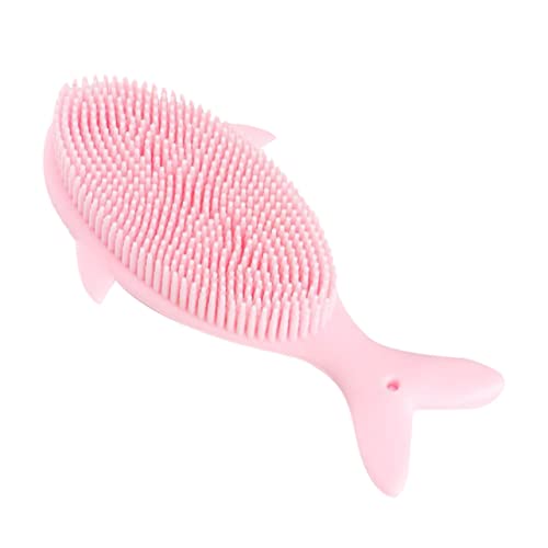 SHERCHPRY Cepillo de Ducha Exfoliante de Silicona para Bebés y Masajeador Suave para Baño para Limpieza y Relajación Color Rosa