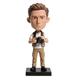 mydedor Figura 3D personalizada para fotógrafo, figura 3D hecha a mano, estatua de cuerpo completo de arcilla polimérica con mini cámara DSLR, regalo para decoración de escritorio de jubilación de