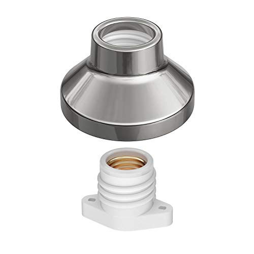 ledscom.de LED plafondlamp ELEKTRA Porseleinen zilveren bol incl. E27 G125 lampen warmwit per stuk 838lm, 10 st. - Afbeelding 4