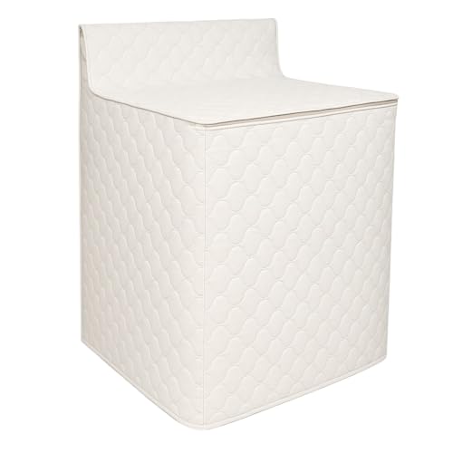 Washing Machine Cover Waterproof Heavyweight Zippered and Quilted PEVA (Beige)