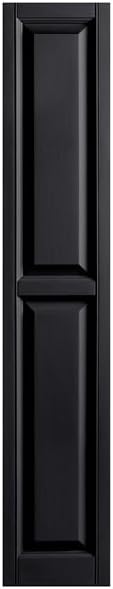 Polaris Homeside Raised Panel Vinyl Shutters (1 Pair) 14-1/2in. x 47in. - 050 Black - 4