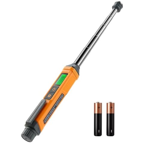 Natural Gas Detector, TopTes PT299 Gas Leak Detector with Extendable Rod, Portable Gas Sniffer for Detecting Combustible Gas Leaks Like Methane & Propane in Home/RV (Includes Battery x2) - Orange Cover