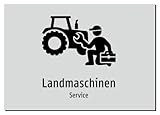 Landmaschinen - Service – Aluminiumschild A5: 210x148mm – Mit Grafik und Text