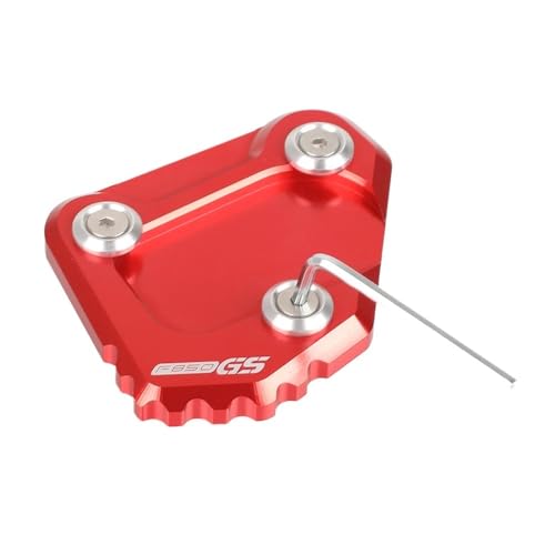 Plaque d'extension béquille moto F850GS évitant la chute sur sol meuble