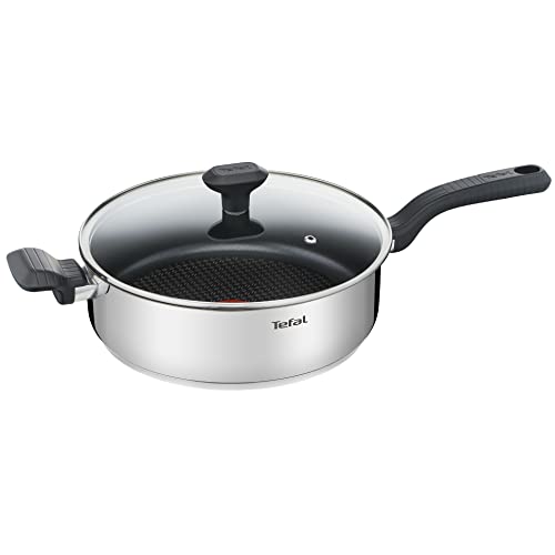 Imagen de Tefal Comfort Max - Guisera baja 26 cm de acero inoxidable y tapa de cristal