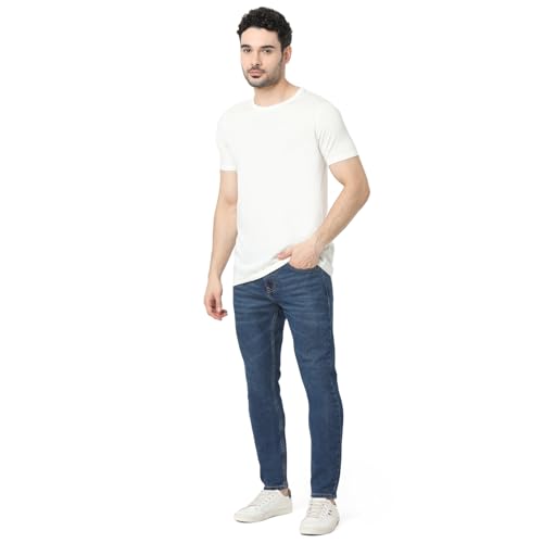 Image of Spykar Men's Kano Slim Fit Mid-Rise Jeans (Ankle Length)