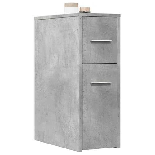Gecheer Armario de baño Estrecho con Ruedas Madera Gris hormigón,Armario Multiusos,Mueble Auxiliar
