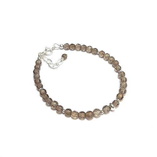 Bracelet Quartz Fumé et argent 925 le cadeau d'anniversaire parfait