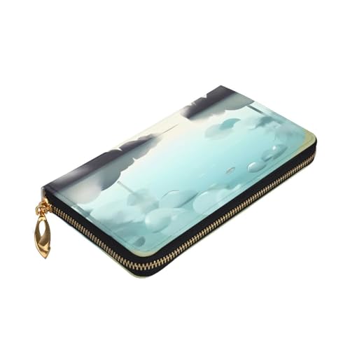 Tranquil Lakes Women's Wallet Long Zip Around, Premium Vegan Leather Wallet with 12 Card Holders, Large Capacity,Gift Ready Packaging4
