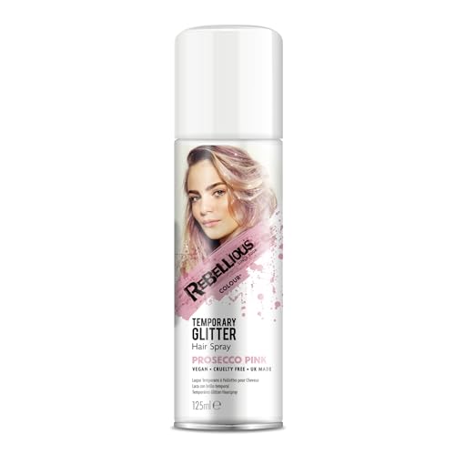 Glitter Hair Colour Spray, Prosecco Pink, 125ml, Loose