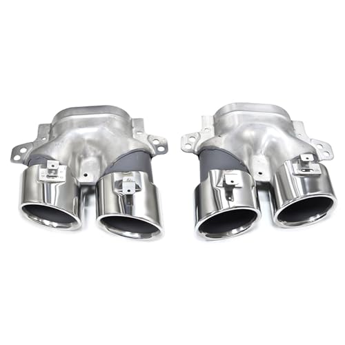 Embout d'échappement Benz W205 C200 C300 2019+ en acier inoxydable argent anti-corrosion quadruple