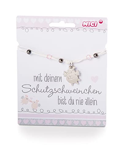 NICI 46052 Schutzschweinchen Armband, weiß/Silber