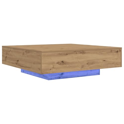 VidaXL Mesa de Café Cuadrada Roble Artesano