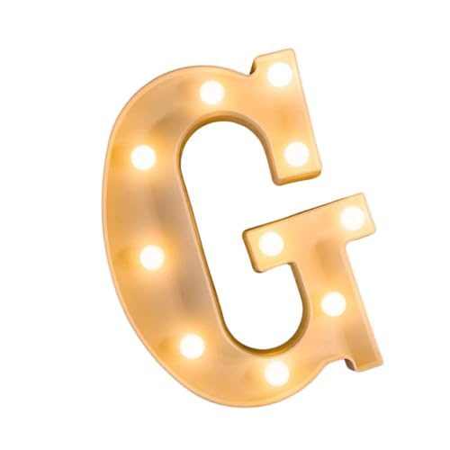 Image of Marquee G Alphabet Shaped LED Light Lamp | Decorative Wall Hanging for Birthday, Party, Wedding, Festive & Home Decor | Battery Operated Night Light (G)