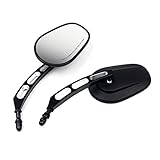 Triclicks 1 Pair Black Motorcycle Rear View Side Mirrors For Harley Road King Sportster Street Glide Electra Glide Dyna Softail Road Glide 1982-2019