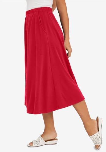 Jessica London Women's Plus Size Soft Ease Midi Skirt3