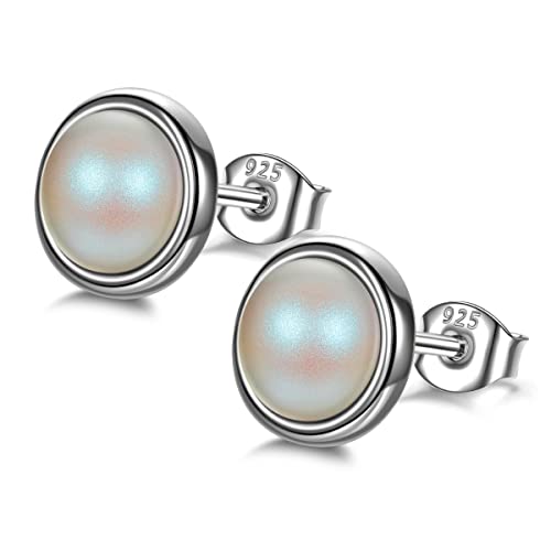 LEITON Ohrringe Silber 925, Perlen Ohrstecker Ohrringe für Mädchen und Damen, Damen Schmuck mit Box, Geburtstag Hochzeit Geschenk für Mutter, Freundin, Ehefrau, Geschenkbox Verpackung Cover