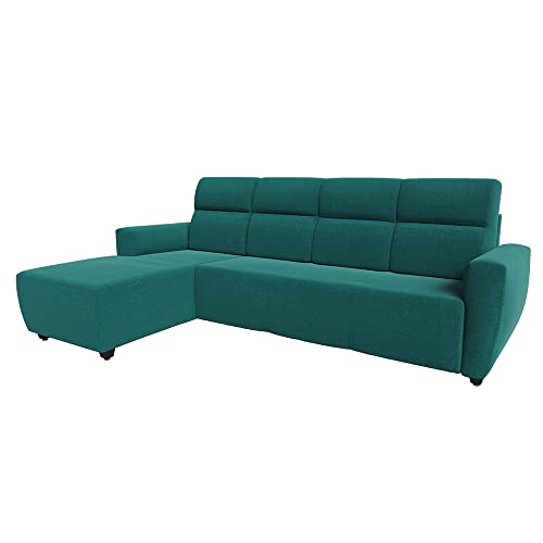 Image of Wakefit Sofa Set | 3 Year Warranty | Sofa 3 Seater, 3 Seater Sofa for Living Room, Wooden Sofa Set, 3 Seater + Left Aligned, Sofa for Living Room - Belize(Reflection : Aqua Blue)