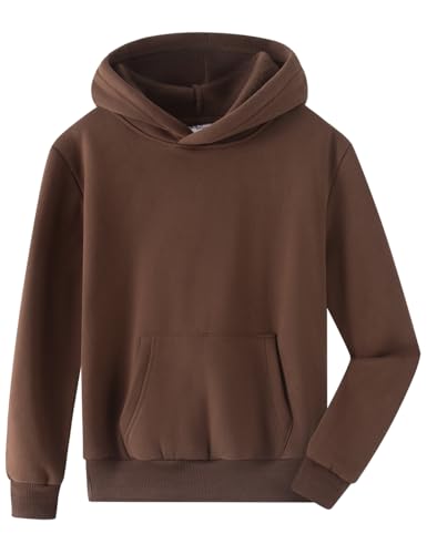 Image of Spring&Gege Youth Solid Fleece Hoodies Pullover Hooded Sweatshirts for Children (3-12 Years)