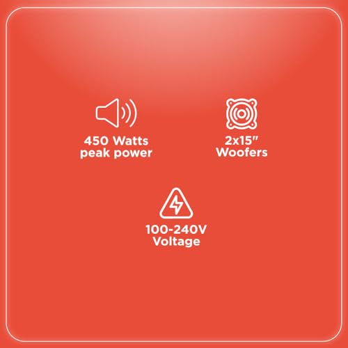 RadioShack 15-inch Tower Speaker with Lights and FM Radio (90,000 RMS, LED Light)