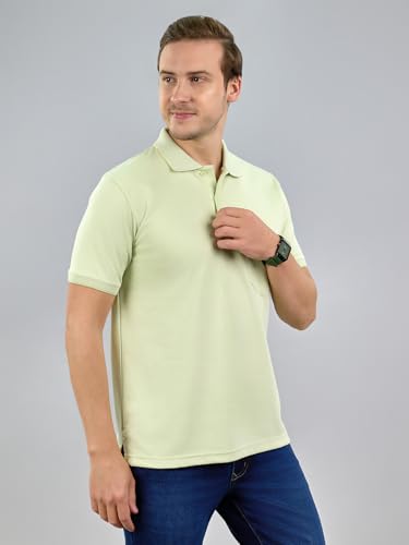 Image of Monte Carlo Mens Regular Fit Half Sleeve Solid Polo Neck T-Shirt (Pack of 1)