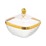 tuwiwol Wunderschöne Dekoschale mit Deckel, die Obst, Gemüse und Snacks frisch hält – ideal für die Tischdekoration und gesellige Runden. Snackteller oder Obstschale für Küchentheke, Quadrat, L