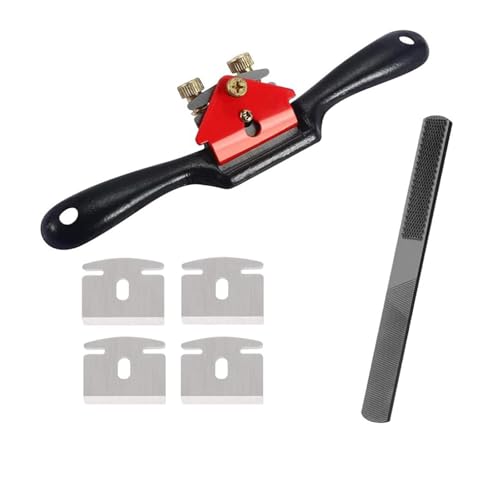 NIYATA Raboteuse Manuel Professionnel pour Bois - Outil Ajustable avec 4 Lames de Rechange et Lime à Bois 4 En 1 - Pour Sculpteurs et Outils de Sculpture