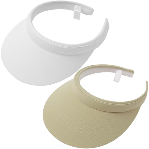 Image of 2 Pack Visor Women Men Sun Hat Clip On Visors Adjustable Sport Wide Brim Cap