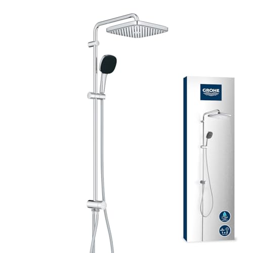 GROHE Vitalio Comfort 250, Colonne de Douche avec Inverseur Manuel, Douchette Vitalio Comfort 11cm 2 jets, Flexible 1,5m, Chromé,...