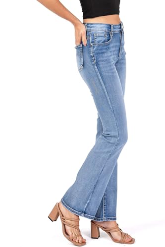 WAX JEAN Womens Juniors High Waisted Bootcut Jeans3