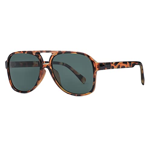Image of Polarized Classic Vintage Aviator Sunglasses for Men Women Large Frame Retro 70s Sunglasses