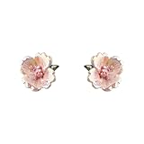 Pendientes florales de cerámica rosa Diseño elegante Regalo de cumpleaños hipoalergénico Perfecto para reuniones diarias y fiestas Accesorios para mujeres