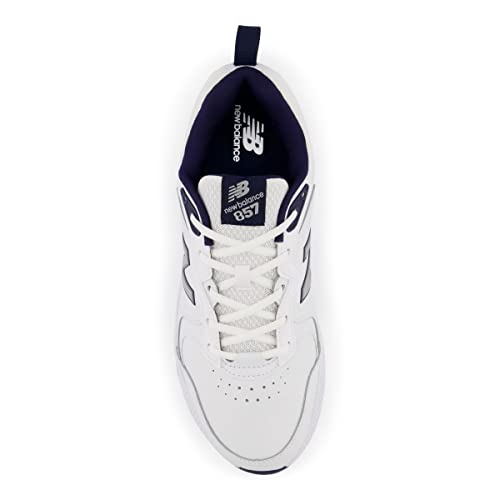 New Balance New Balance Men's 857 V3 Casual Comfort Cross Trainer, White/Navy, 8 Medium US