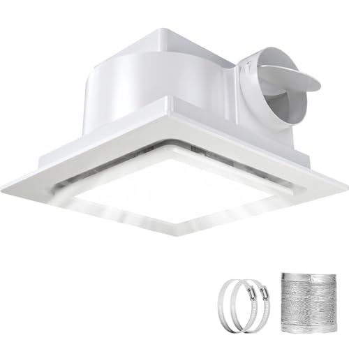 RLOZUI Bathroom Exhaust Fan with Light, 120 CFM Quiet Ventilation Fan with 6500K 1200LM LED Light, 1.0 Sones, 4' Duct, Mounting Opening 8.3'x8.3', Ceiling Mount Vent Fan for Bathroom Office Home