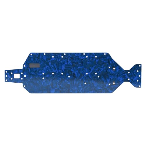 DJX 2.5mm Blue Forged Carbon Fiber Chassis for 1/10 Losi 22S Sprint Car Upgrade Parts Accessories (94g) (Black and Blue)