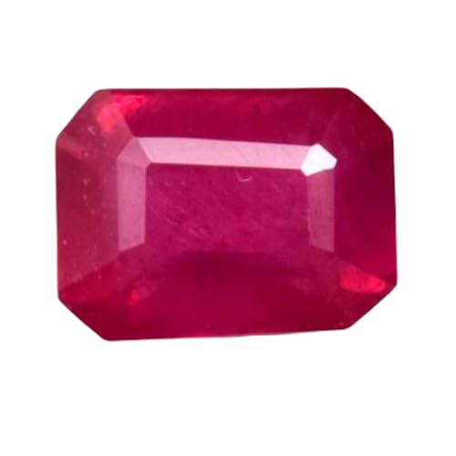 Rubis rouge naturel taille émeraude 6,97 mm pour création de bague