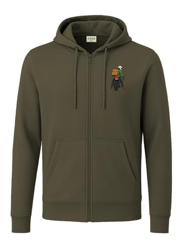 Image of ADRO Men's Regular Fit Zip-Up Hoodie for man | 320 GSM Cotton Poly Fleece Zipper Sweatshirt with Soft Fabric & Printed Hoodies