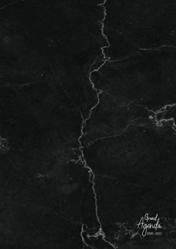 Grand agenda 2020-2021: Agenda Scolaire de Juillet 2020 à Juillet 2021, Semainier grand format A4 (21 x 29,7 cm), simple & graphique, idéal prise de ... Marbre, motif Marbre noir (French Edition)